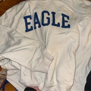 American Eagle, large, white with blue Eagle written across chest.